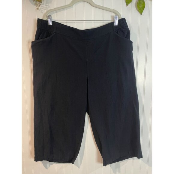 Lane Bryant Womens Black Cotton Rayon Elastic Waist Short Size 18 - Picture 6 of 9